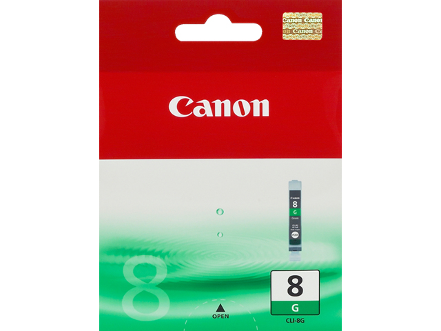 Serbatoio inchiostro CLI-8G di alta qualità della marca Canon, con un design ecologico e sostenibile. Il colore del serbatoio è verde ed è compatibile con i dispositivi Canon specifici. 4960999272993 | initpc.it