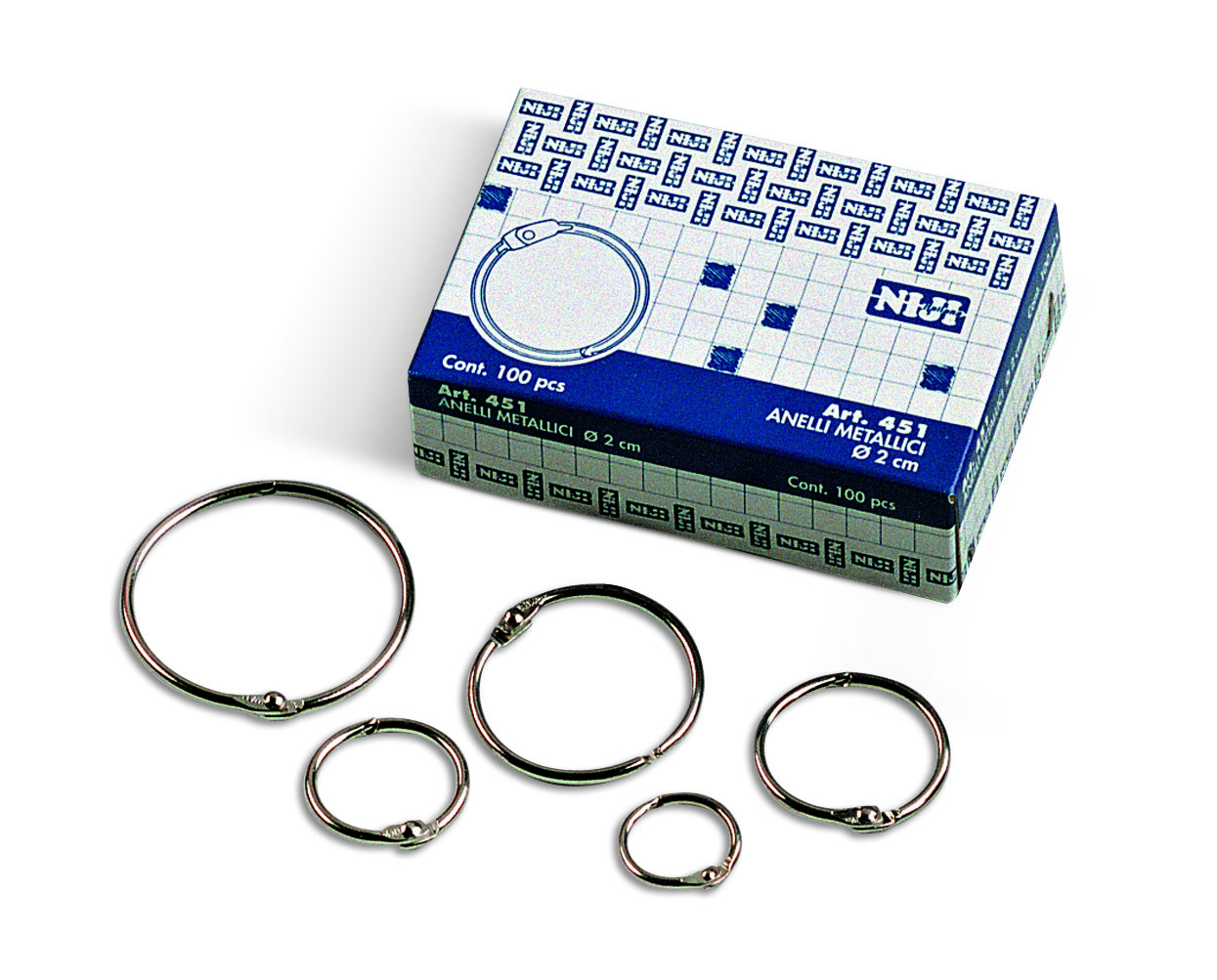 Anelli metallici diametro 2 cm confezione 100 pezzi 8002787004518