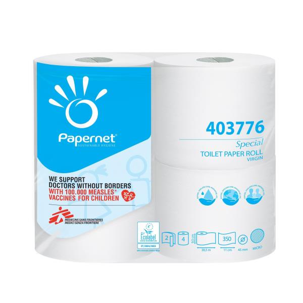 Pacco 4rt Carta Igienica 2veli Maxi 350strappi Goffrata Micro Papernet 403776 8024929090302