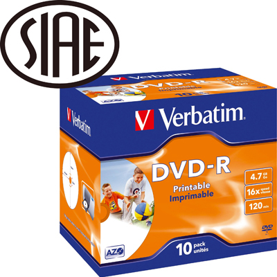 Dvd-r 16x Verbatim printable 4.7 gb