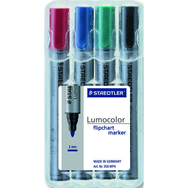 Busta 4 Marcatore Lumocolor Flipchart 356 Staedtler 356wp4 4007817356142