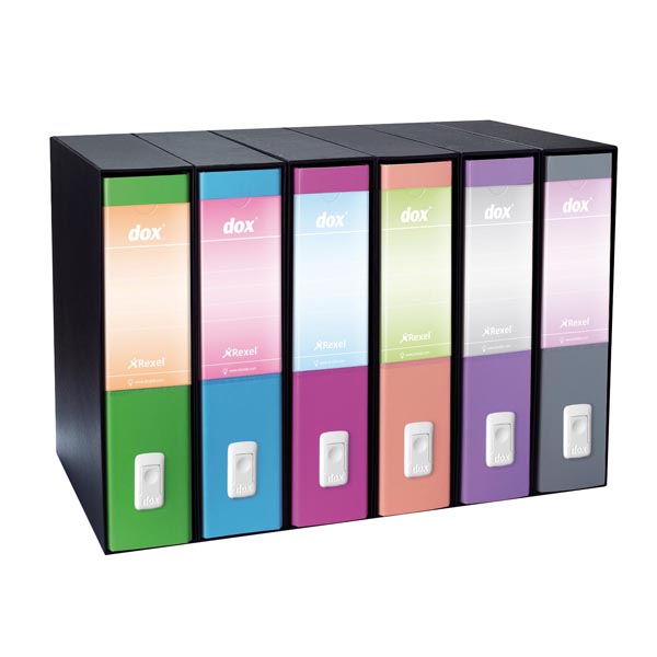 Registratore a leva DOX1 Commerciale, dimensioni 28,5x31,5 cm, dorso di 8 cm in grigio. 8004389087203 | initpc.it