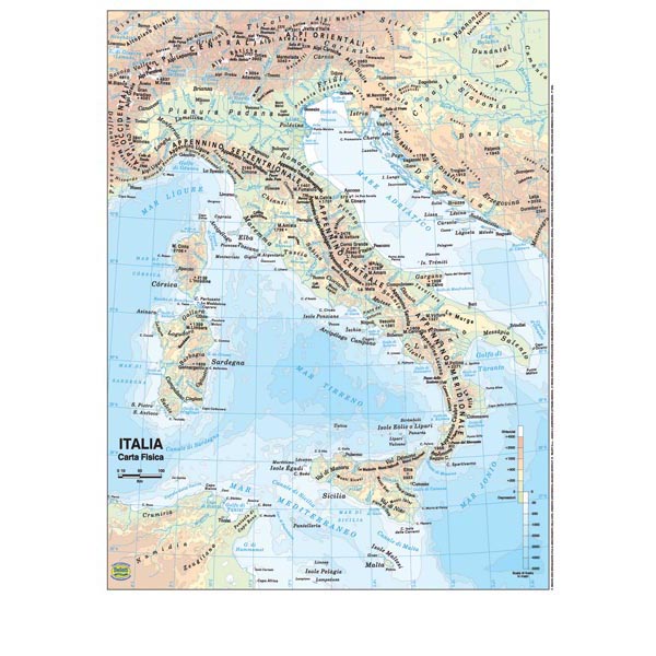 Carta Geografica Scolastica Plastificata Italia 297x420mm Belletti Bs01p 56945a