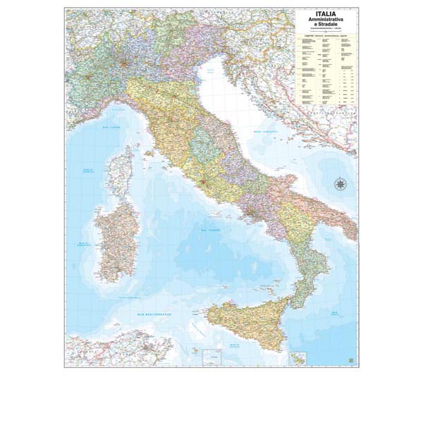 Carta Geografica Murale Italia 97x122cm Belletti M08pl 07 9788881465323