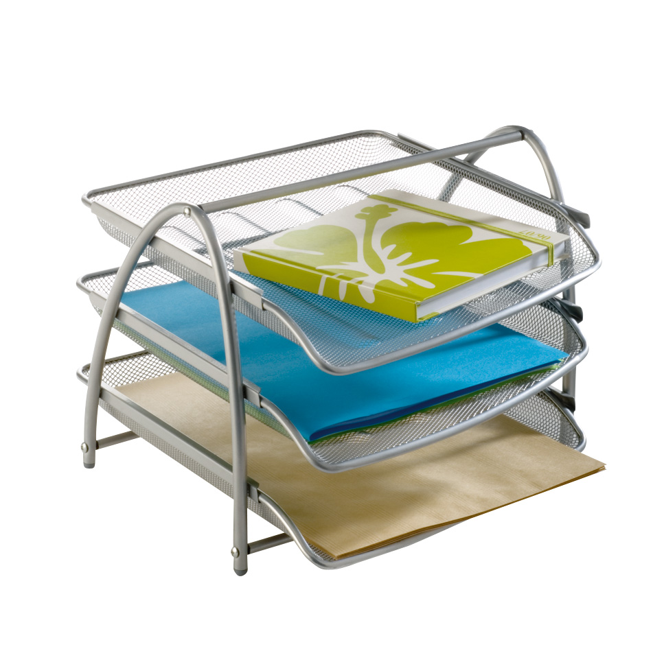 Vaschetta Portacorrispondenza 3 Ripiani Mesh in Rete Metallica Argento Alba Meshtray3 M 3129710009015