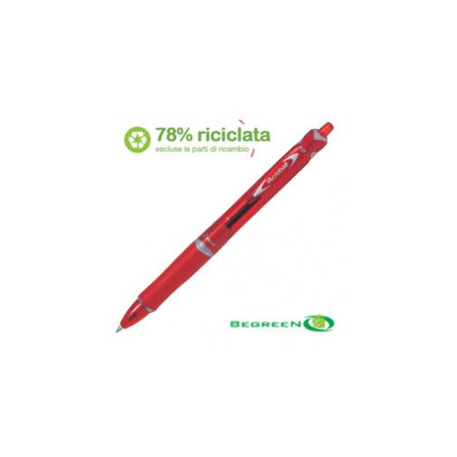 Penna Sfera Scatto Acroball Plastic 0 7mm Rosso Begreen Pilot Confezione da 10 Pezzi
