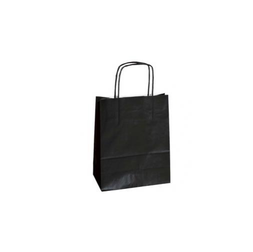 25 Shoppers Carta Kraft 22x10x29cm Twisted Nero