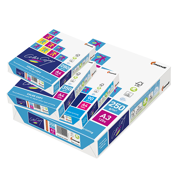 Risma colore copia, foglio da 280g/mq, formato A4, 150 fogli per pacchetto, prodotto Mondi. 9003974413907 | initpc.it