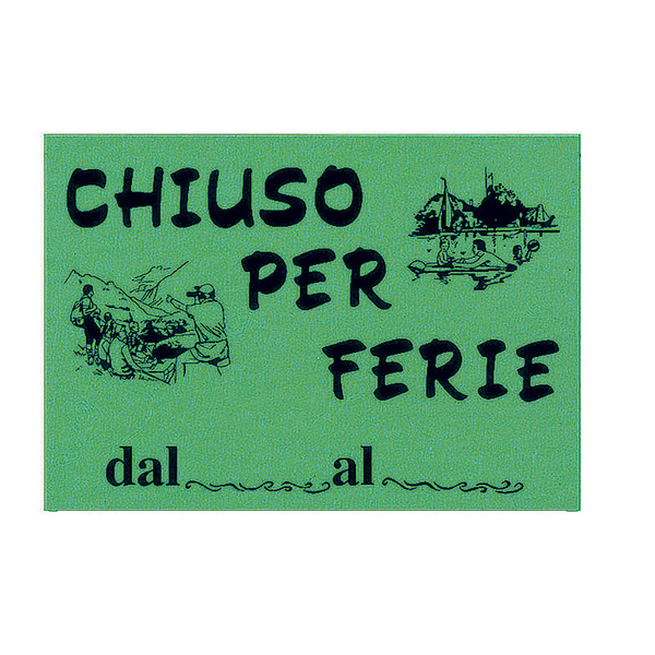 Cartello in Cartoncino 39 Chiuso per Ferie 39 16x23cm Cwr 315 12 315 12 72117 a