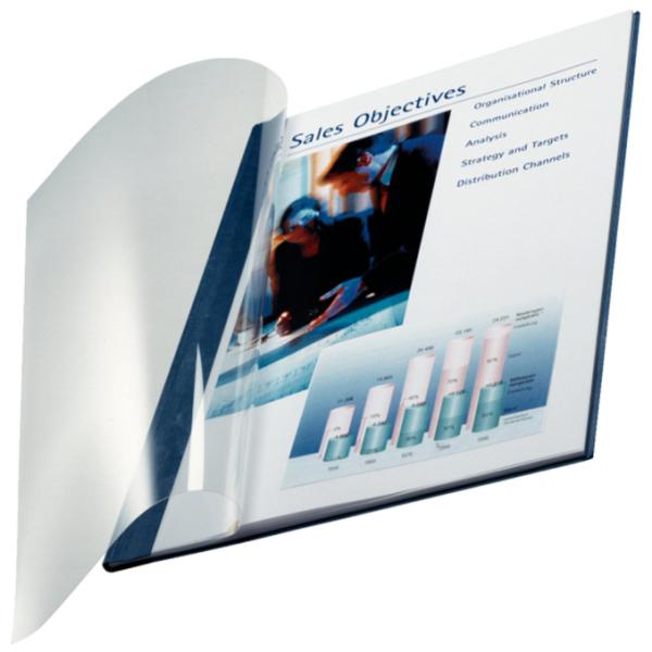 CF10COPERTINE FL D14MMA4BLU Copertina flessibile per 106-140 fogli, Leitz impressBIND in PPL con dorso blu 14mm A4, confezione da 10 pezzi. 4002432373772 | initpc.it