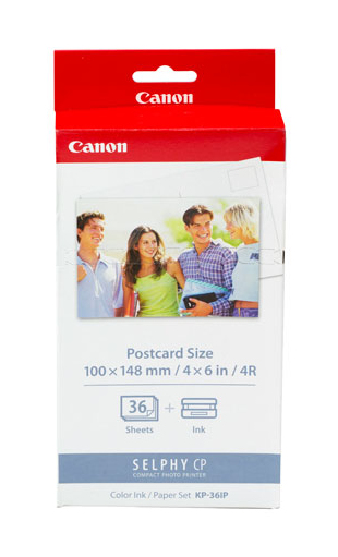 Kit di stampa Canon KP-36 IP, inclusivo carta e inchiostro per la stampa di foto con alta qualità ed eccellente risoluzione. 4960999047034 | initpc.it