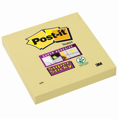 Post It 654ss 76x76 Super Sticky Giallo Canary Post It 81369 30051141968798