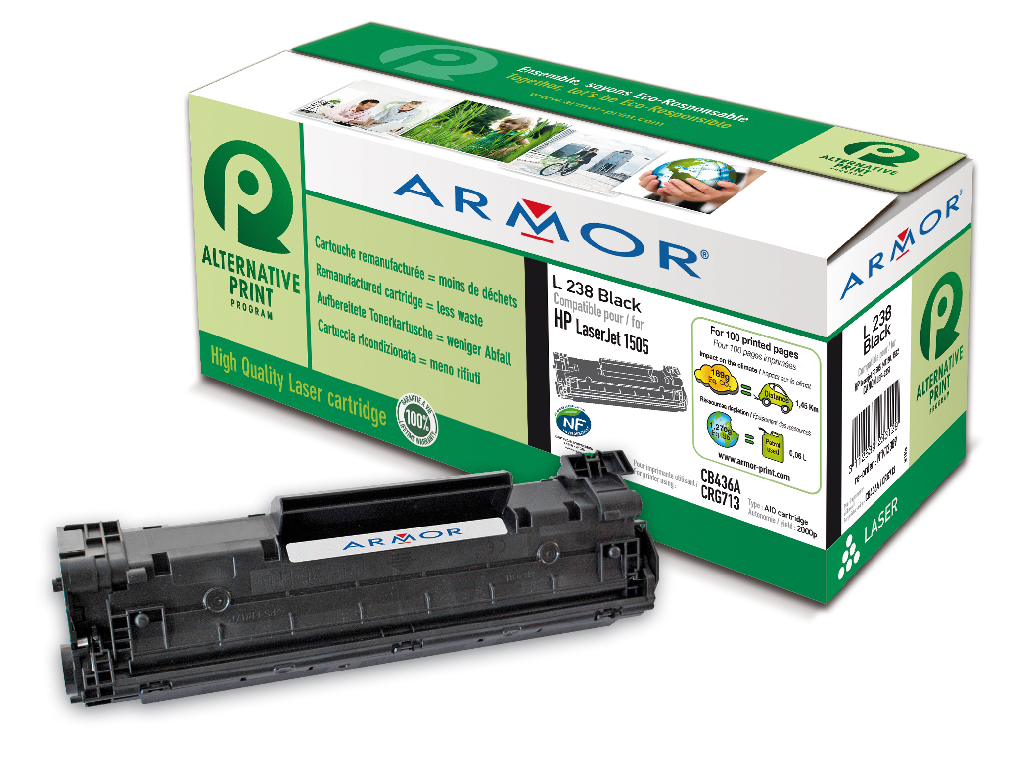 Toner Nero Armor per Hp Laserjet P1505 K12389 Armk12389 a