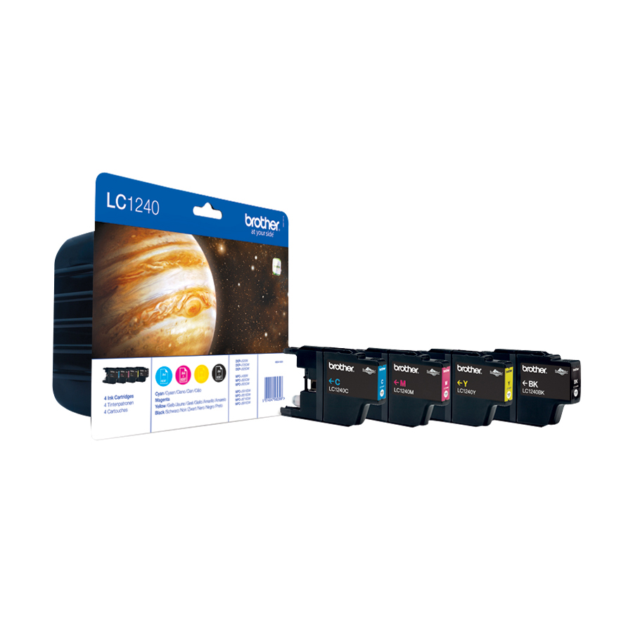 Cartucce Brother inchiostro Multifunzione 4 Colori (nastro di inchiostro completo inclusivo): 1 Nero + 1 Ciano + 1 Magenta + 1 Giallo. Confezione da 4 cartucce compatibili con stampanti Brother di fascia economica, prodotte con materiali di alta qualità e progettate per garantire un uso prolungato senza problemi. 5014047562396 | initpc.it