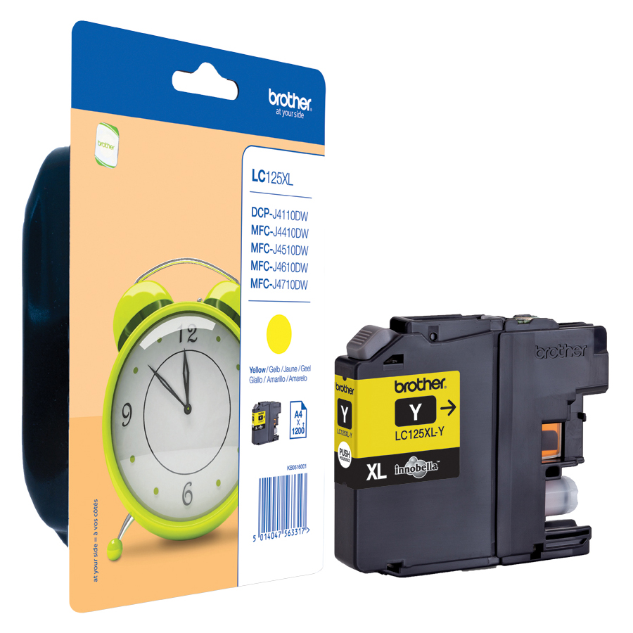 Cartuccia gialla per stampante e fax Brother MFC-J4410DW/4510DW, capacità 1200 pagine. 4977766713962 | initpc.it