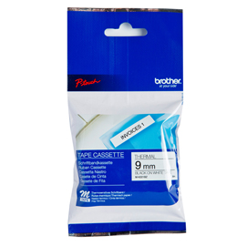 Etichetta a stampa digitale Brother P-Touch 65, caratteri neri su fondo bianco, dimensione 9mm 4977766624831 | initpc.it