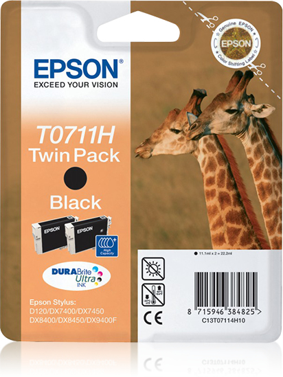 Twin Pack 2 Cartucce T071 per Epson Consumer Ink S1 C13t07114h10 8715946384825