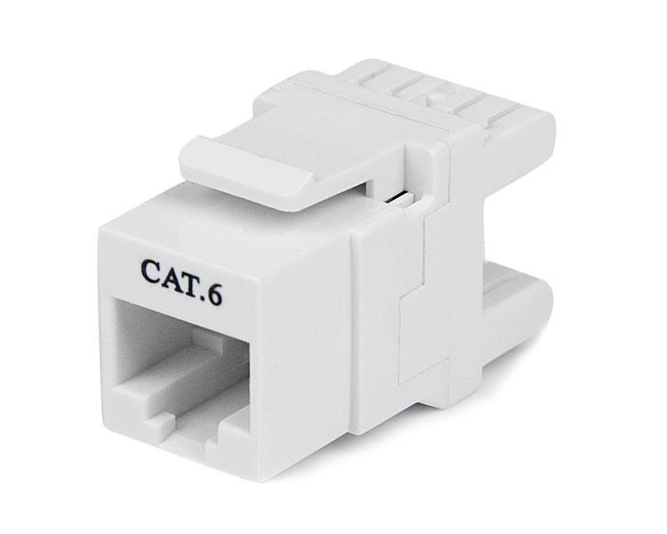 Connettore RJ45 CAT6 in bianco, da utilizzare con il cablaggio di rete per una connessione stabile e sicura. 0065030848206 | initpc.it