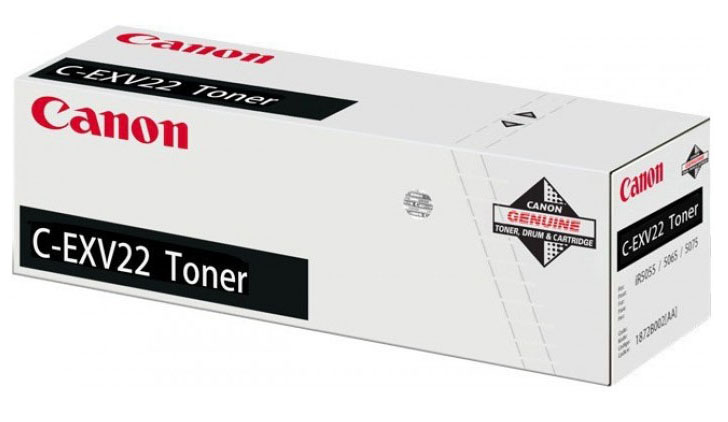 Immagine di un toner per stampanti Canon, marchio Canon, codice prodotto C-EXV22 IR5055/5065/5075 SING Toner, compatibile con modelli 5055, 5065 e 5075. 4960999415253 | initpc.it