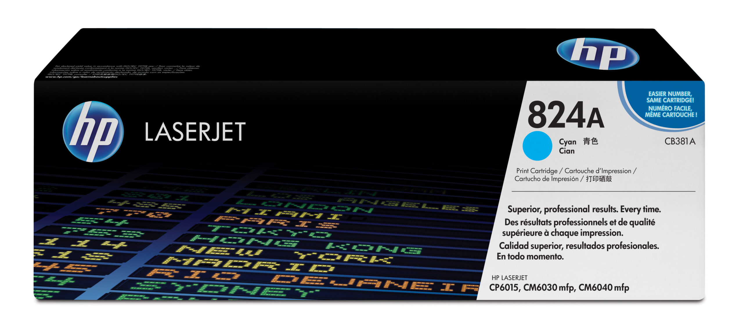Toner laser HP CB381A, colore ciano standard 824A, marchio HP. 0882780459120 | initpc.it