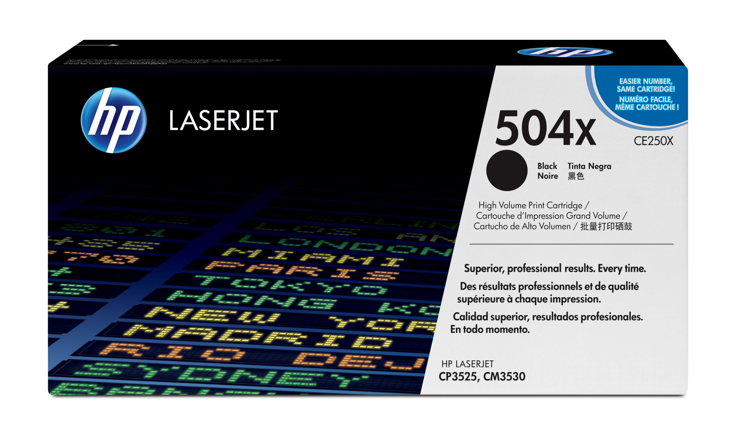 Toner laser a colori in alta capacità nero per stampanti HP LaserJet, con marchio ufficiale HP Inc, parte della serie CE250X. 0883585595693 | initpc.it