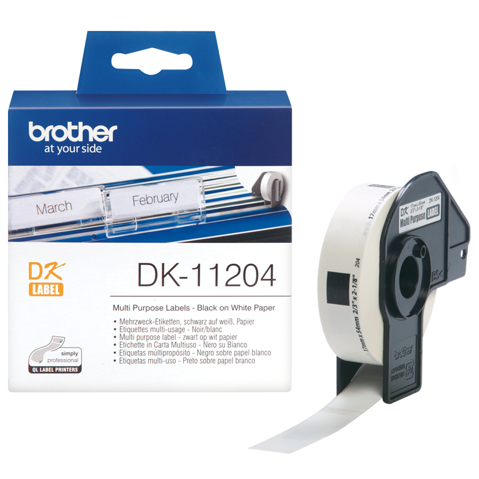 Etichette Adesive per Ql 500 Brother Consumables Ink Dk11204 4977766628167