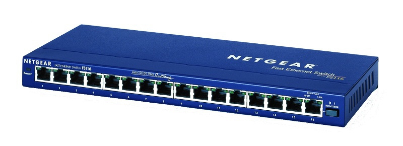 Switch Fast Ethernet 16 Porte Netgear Retail Fs116ge 606449020670