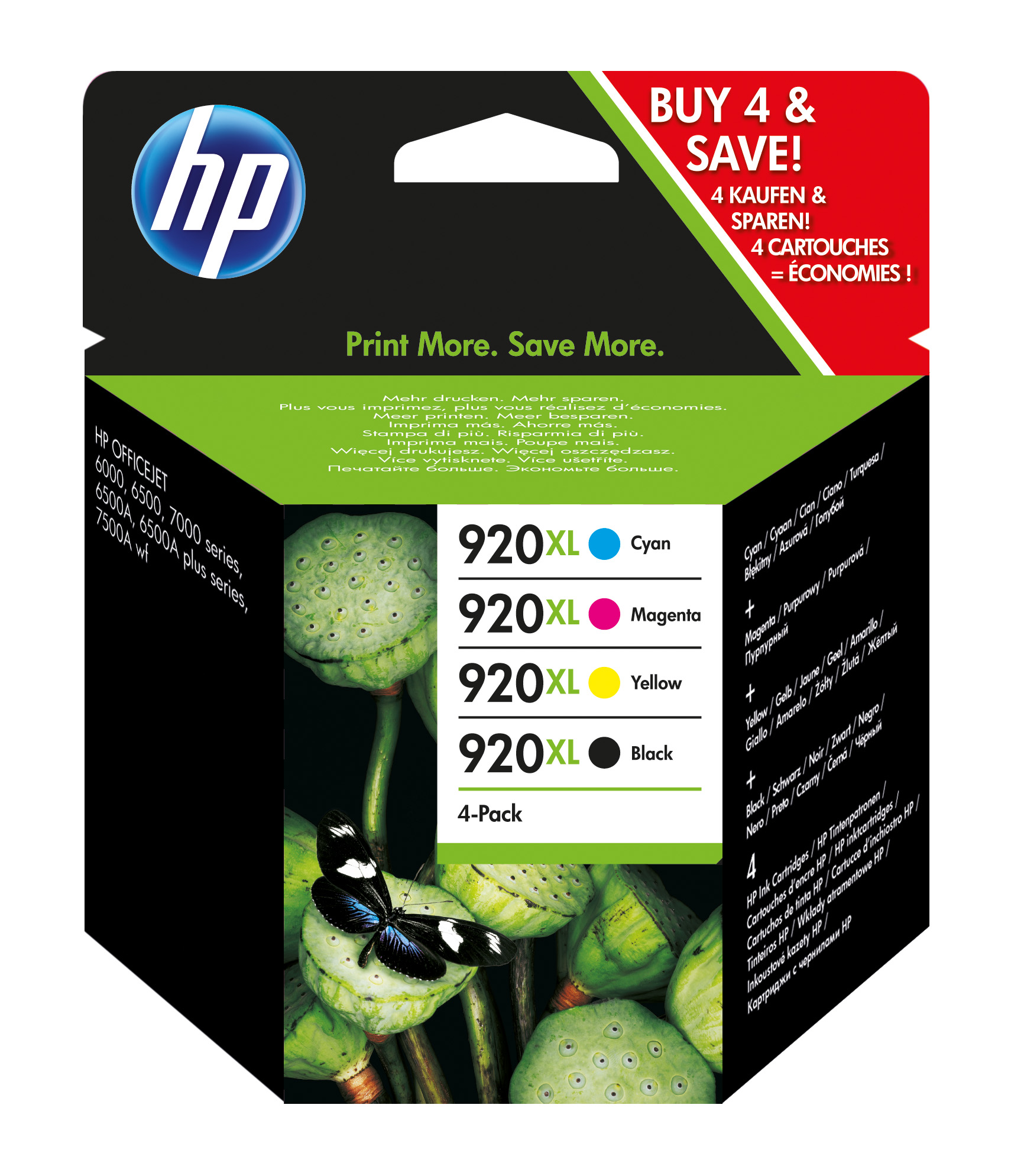 Combo Pack 4 Cartucce Ink Officejet Hp 920xl Nero Giano Mag Giallo C2n92ae 887111497338