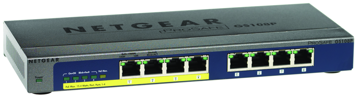 Switch Prosafe Gigabit Ethernet Poe 8 Porte Gs108p 100eus 606449069228