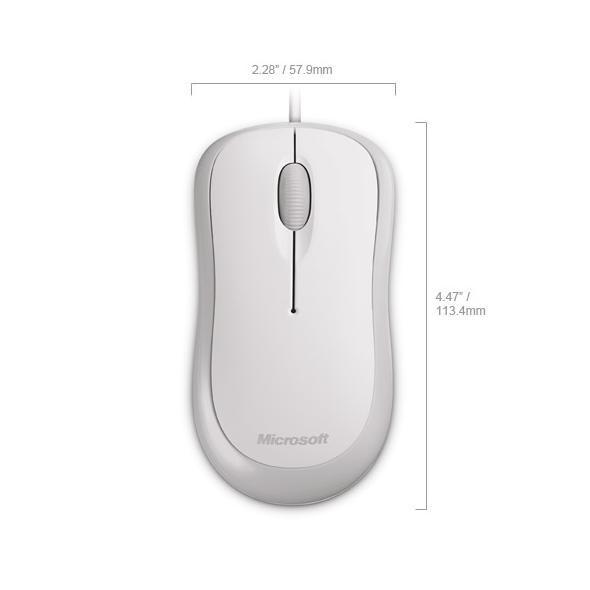Basic Optical Mouse White Microsoft Pca Standard P58 00060 885370433791