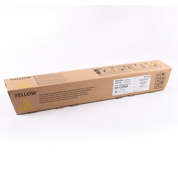 Imballo del toner giallo per stampanti Ricoh MPC2003 e MPC2503, parte n. 841929. 4961311886713 | initpc.it
