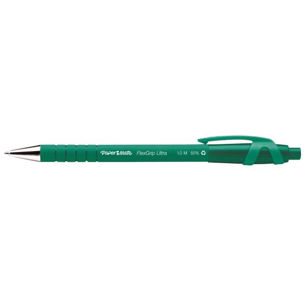 Sfera di scrivere Paper Mate FlexGrip Ultra Scatto Verde, marca Paper Mate, modello CF12PENNA SC FLEXGRIPULTRA VERDE 8008285265413 | initpc.it