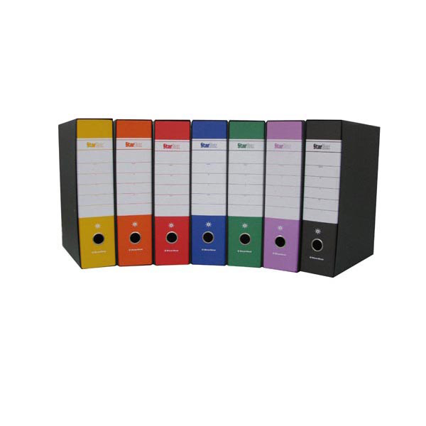 Registratore Starbox in PVC con dimensioni 23x33 cm e spessore 5 cm, con protocollo e fondo nero, marchio STARLINE. 8025133018809 | initpc.it