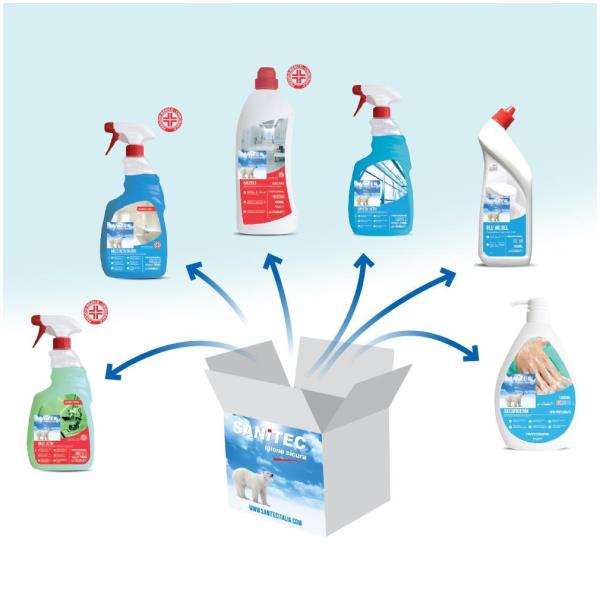Kit Detergenza Disinfettanti Sanitec 1001 S