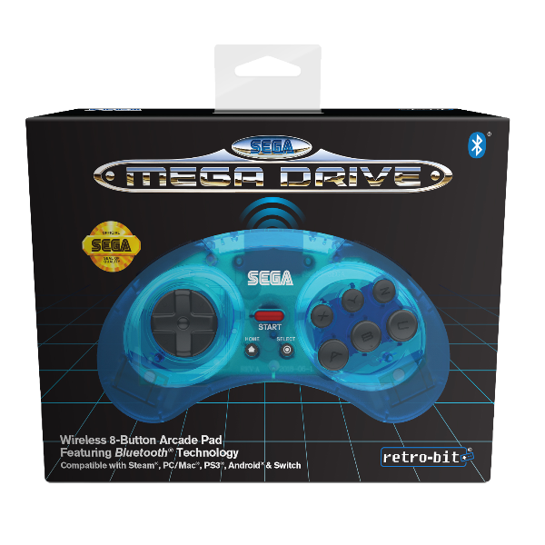 Retro Bit Sega Md Bt Pad Blue Koch Media 1038489 7350002937020