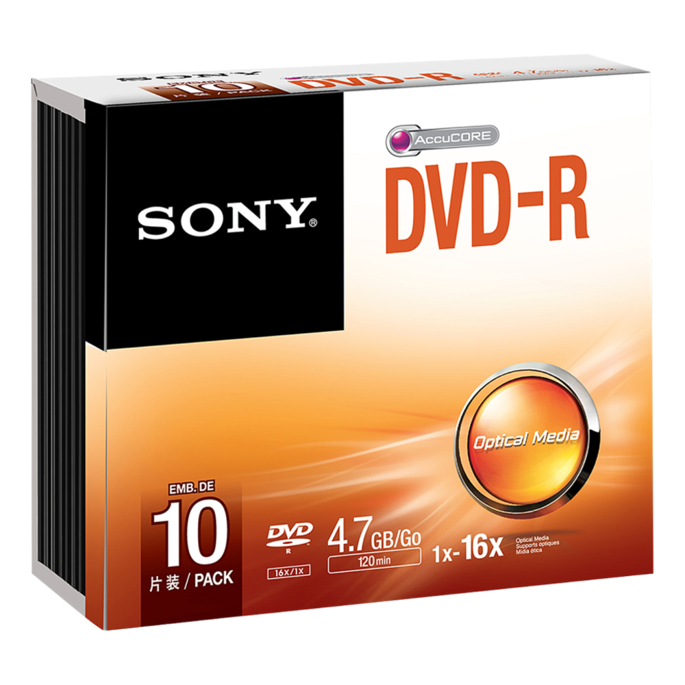 Dvd R 16x Slim Case Sony Rme Retail Media 10dmr47ss 27242852471
