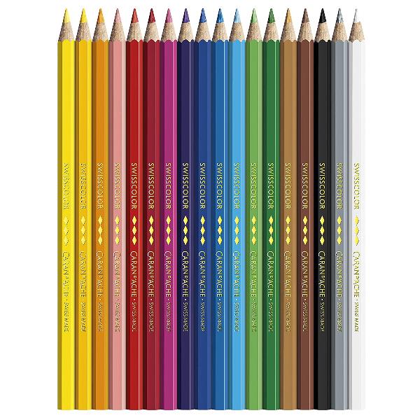 Caran d'Ache CF18 Swisscolor - Matita pastello di alta qualità per illustratori e artisti professionali, con una gamma di 18 colori vibranti e duraturi. 7630002343329 | initpc.it