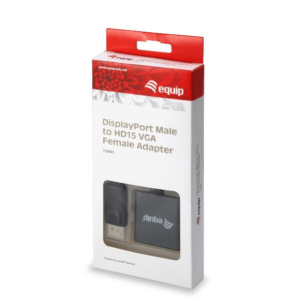 Convertitore DisplayPort a VGA da maschio a femmina di Conceptronic, adatto per connettere dispositivi con porta DisplayPort a monitor o display con porta VGA. 4015867157503 | initpc.it