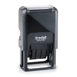 Datario con testo pagato Trodat Printy 4750/L2, dimensioni 4.0mm x 41x24, in plastica blu-rossa. 9010035410621 | initpc.it