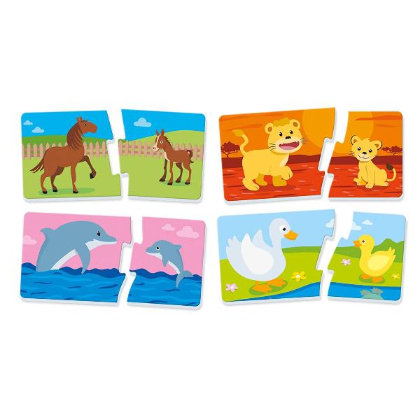 Set di giocattoli con genitori e cuccioli in legno massello, colore pastello, per bimbi da 3 anni in su. 8005125163762 | initpc.it