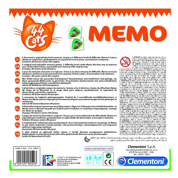 Memo 44 Gatti Clementoni 18049 8005125180493