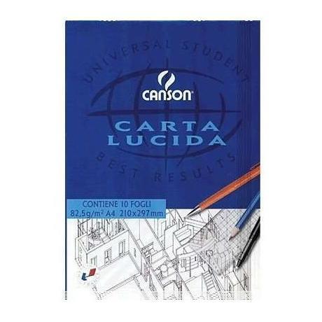 Blocco carta lucida da disegno, formato A4, peso 80g, con 10 fogli, marchio Canson. 3148954346335 | initpc.it