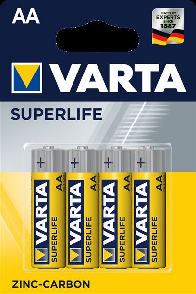 Cellulare da ricarica Varta Cf4 Superlife Zinco Carbone AA - Alte prestazioni e lunga durata, prodotto di alta qualità. 4008496556267 | initpc.it