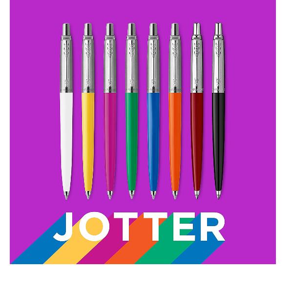 Penna a sfera Parker Jotter originale, modello M, con fusto in plastica bianca. Parte di un set al composto da più prodotti. 3026980968748 | initpc.it