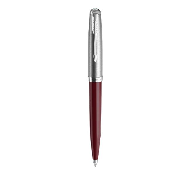 Immagine di un penne stilografiche, modelli specifiche Sfera Parker 51 in colore rosso con punta mediana e marchio Parker inciso sulla parte inferiore. 3026981234989 | initpc.it