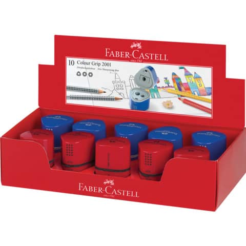 Temperamatite Faber 1 Foro Mini Sleeve Rosso Blu Faber Castell 182711  6933256611949