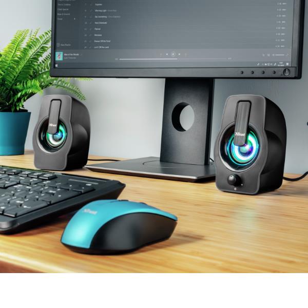 Speaker Bluetooth wireless, connettività USB e illuminazione LED in nero, prodotto della marca Trust 8713439229486 | initpc.it