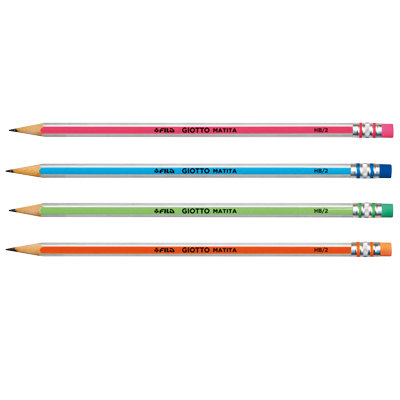 Matite Fila Giotto Colorate Pz 12 con Gomma Hb Giotto 233200 8000825002410