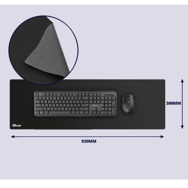 Mouse Pad XXL da Trust, pavimentazione ergonomica e comoda per mouse, design moderno e funzionale, dimensioni extra grandi per maggiore libertà di movimento. 8713439241945 | initpc.it