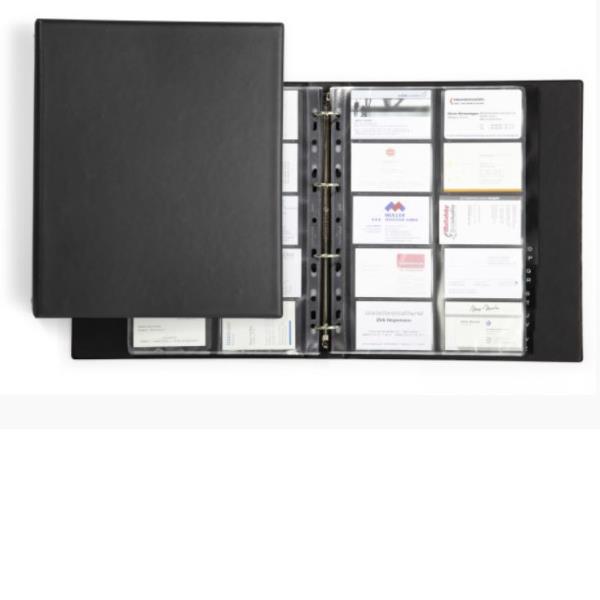 Portabiglietti visita con anelli visifix in acciaio inox, dimensione A4, economica e con indice alfabetico da A a Z. Marchio Durable. 4005546216225 | initpc.it